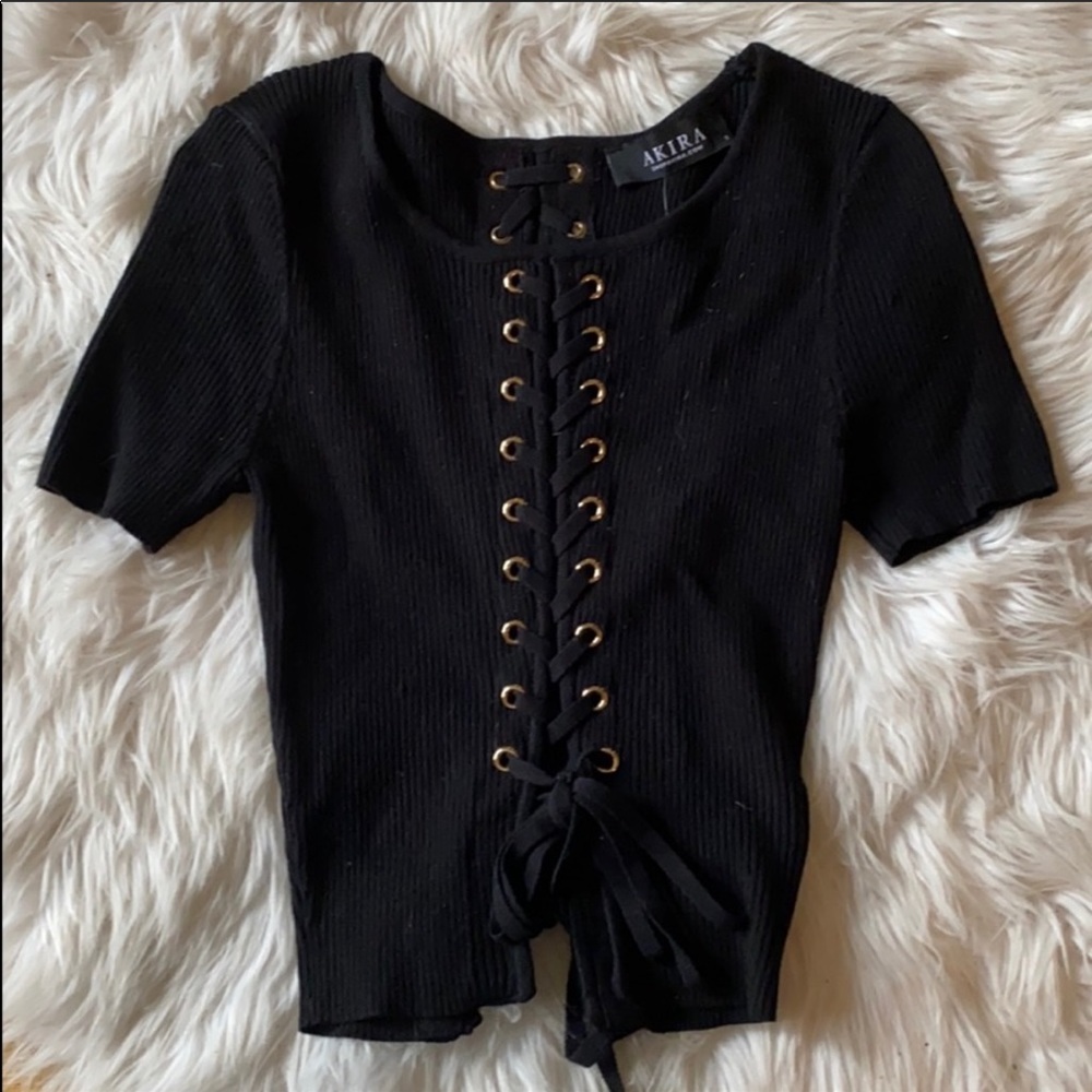 Akira lace up crop top